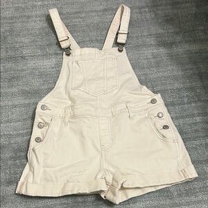 Old Navy Cream Short Denim Overalls